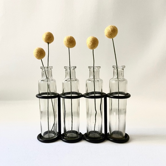 Vintage Propagation Planter
Station. Four Bottle Bud Vases with Metal Stand. - Picture 6 of 6